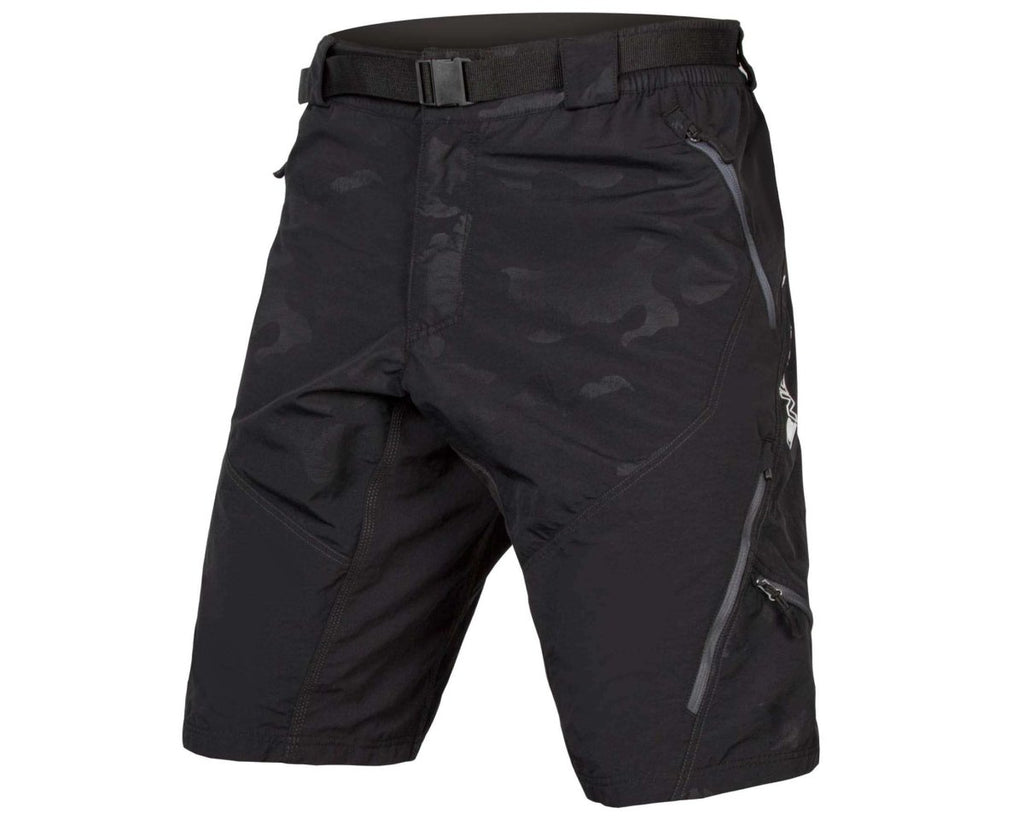 Endura Hummvee mountain bike shorts with padded liner, laid flat