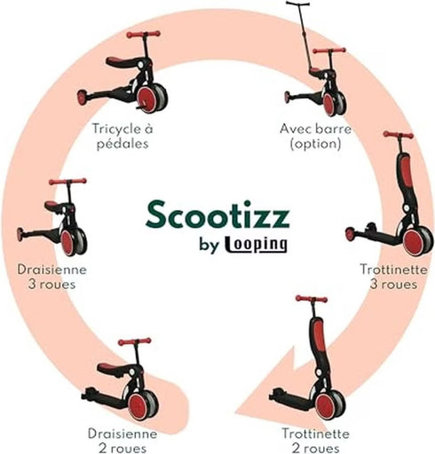 Scootizz 5-in-1 Convertible Scooter – Versatile Ride-On Toy for Kids' Active Fun, Adjustable Modes