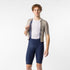 Castelli Espresso 2 men's bib shorts, Belgian Blue, front view on model