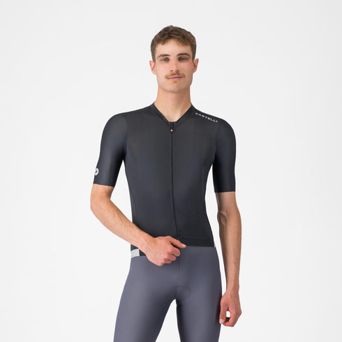 Castelli Espresso 2 men's cycling jersey, Black, front view on model