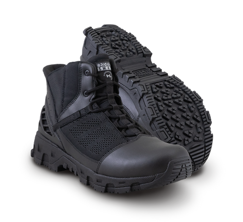 Original S.W.A.T. Alpha Freedom 6 inch hands free tactical boot in black, boot and sole view