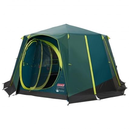 Coleman Octagon 8 Person Blackout Tent, a unique, spacious tent with an eight-sided design and full blackout privacy features.