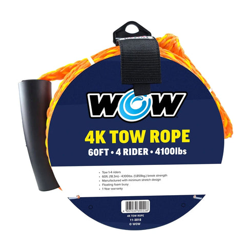 WOW Sports 4P 60' Heavy-Duty Tow Rope for Towable