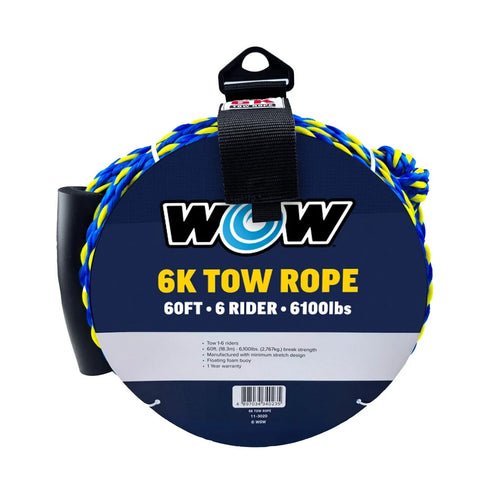 Wow Sports 6P 60 ft. Tow Rope with Floating Foam