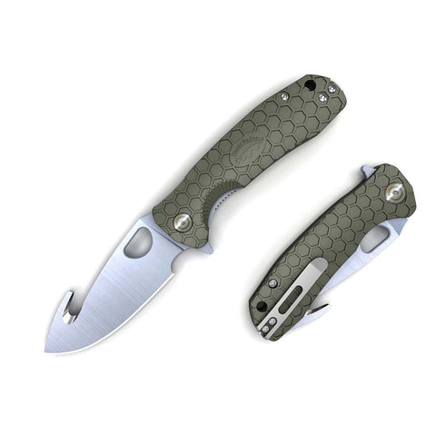 Honeybadger Hook Large Camping Knife Tan - Ergonomic & Durable Knife for Heavy-Duty Use
