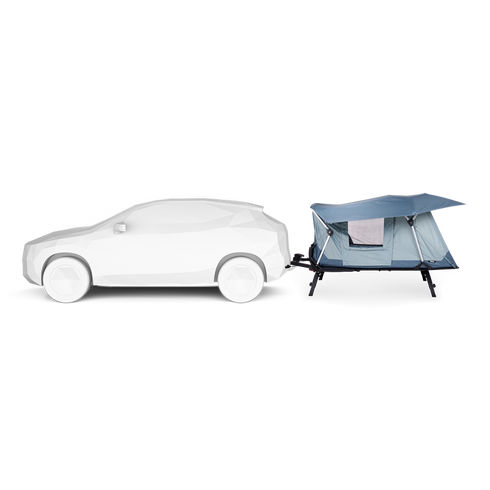 Thule Outset towbar tent, side view open
