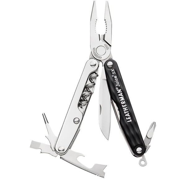 Leatherman Juice SX Multi-Tool (Box International), a versatile, colorful tool kit with a wine corkscrew and accessible tools.