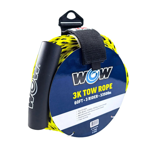 WOW Sports 60ft Short Tow Rope for Towables Close-Range Stable Towing Rope for Water Sports