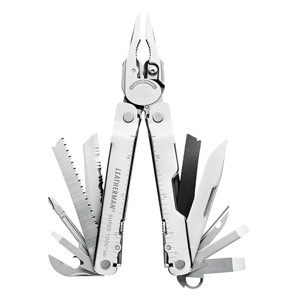 Leatherman Super Tool 300 Multi-Tool, a durable, heavy-duty tool and outdoor companion with large, powerful pliers.