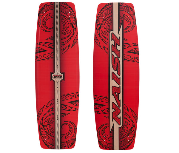 Naish Hero S27 2023 kiteboard, a fun, forgiving twintip board designed to facilitate easy progression for intermediate riders.