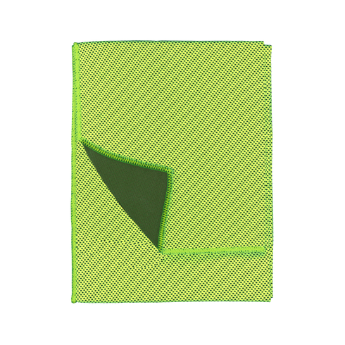 Coghlan's cooling towel in lime and forest green, product shot