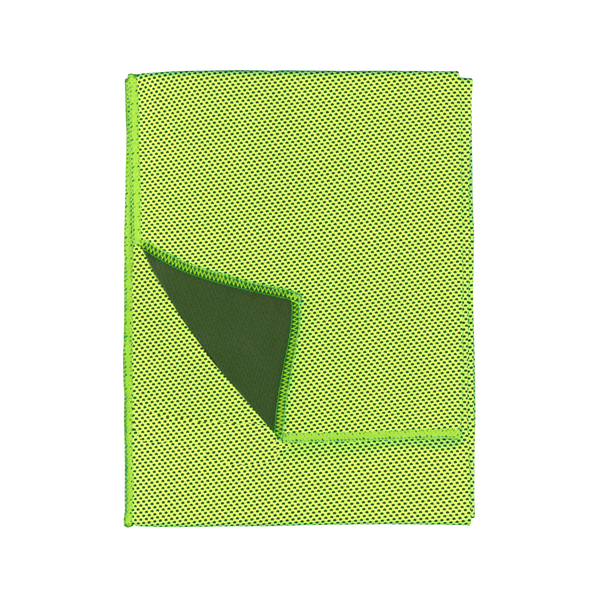 Coghlan's cooling towel in lime and forest green, product shot