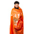 Person standing inside the orange Lifesystems Survival Bag