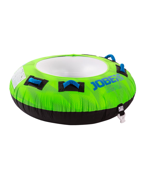 Jobe Rumble Towable 1P, a high-speed, durable, single-rider inflatable tube for thrilling water fun and quick maneuvering.