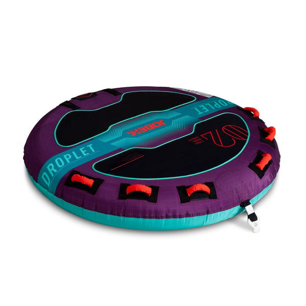 Jobe Droplet Towable 2P, an inflatable tube designed for two riders, offering a secure and fun towable experience.
