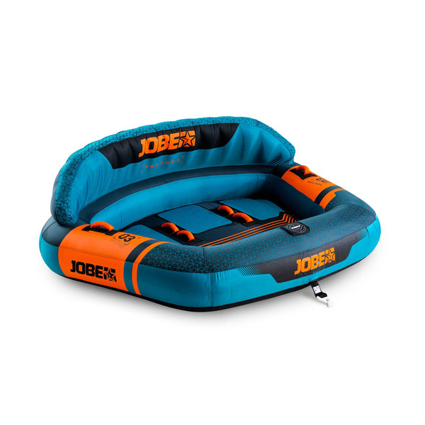 Jobe Proton Towable 3P, a large, durable inflatable tube designed for three riders, offering fast and fun towable rides.