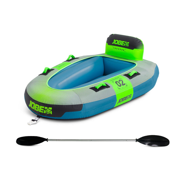 Jobe Trooper Towable 1P, a single-person inflatable tube/towable designed for solo, fast-paced action behind a boat.