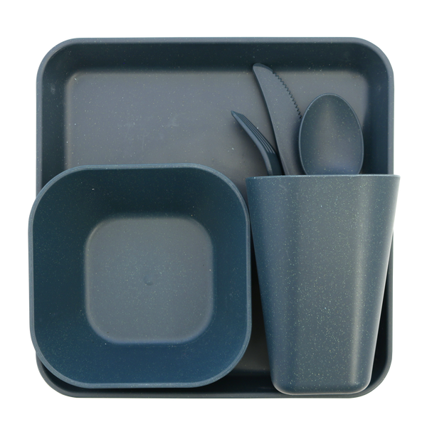 Coghlan's solo tableware set, plate, bowl, cup and cutlery, product shot