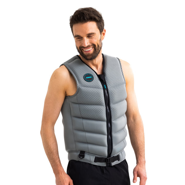Jobe Fragment Vest Men, a neoprene impact vest with a streamlined, flexible fit for male riders, ideal for watersport freedom of movement.