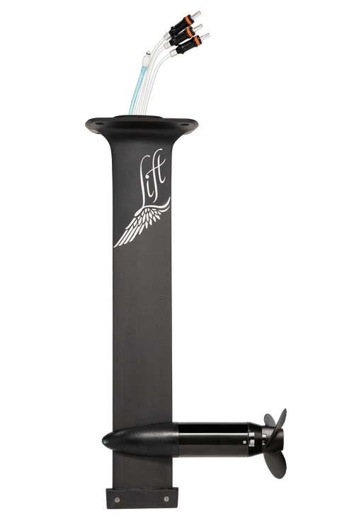 Lift eFoil 28 inch carbon fibre propulsion unit with LCS fixed propeller, side view
