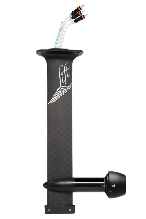 Lift eFoil 28 inch carbon fibre propulsion unit with LCS Jet, side view