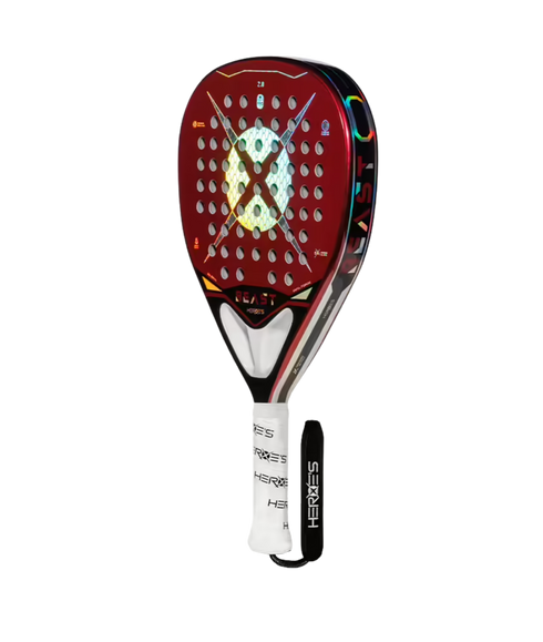 Heroe's Beast 2026 Padel Racket in red, angled view
