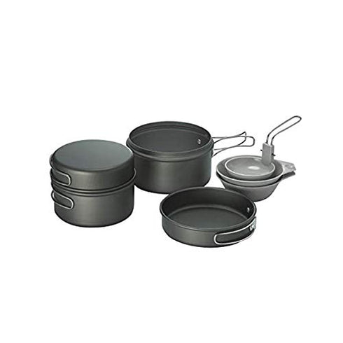 Kovea Solo 2 Cooking Pots Black - Lightweight & Compact Cookware for Solo Adventures