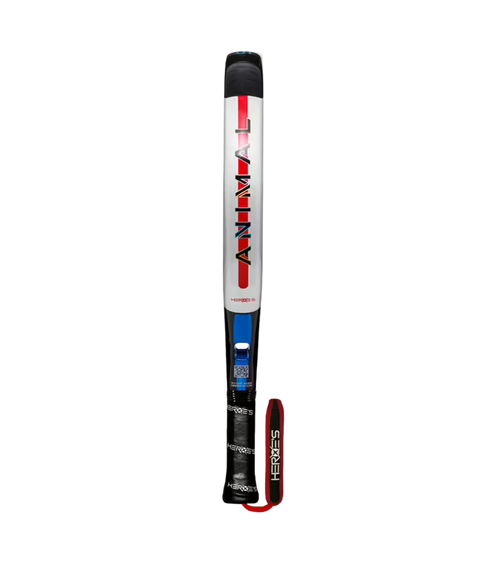 Heroe's Animal 2026 Padel Racket in black and blue, side view