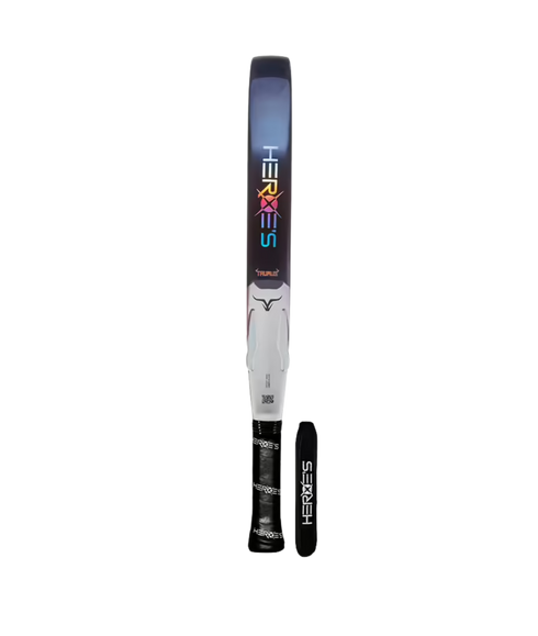 Heroe's Taurus 2026 Padel Racket in navy and silver, side view