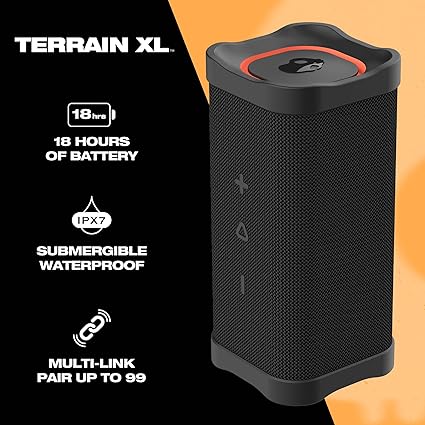 Skullcandy Terrain XL Wireless Bluetooth Portable Speaker – Rugged, Waterproof, and Loud Speaker for Outdoors