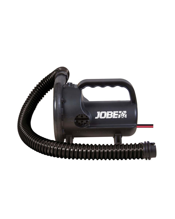 Jobe Turbo Pump 12V, a compact electric pump (DC car/boat powered) used for quickly inflating water toys, tubes, and inflatables.