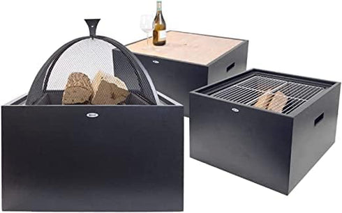 Bad Axe The Log Cabin Firepit - Cozy & Rustic Firepit for Outdoor Relaxation