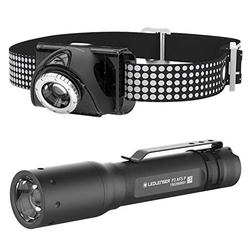 Ledlenser SEO7R and Black P3 Combo Pack - Premium Headlamp & Flashlight Pair