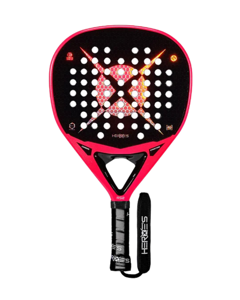 Heroe's RS2 2025 Padel Racket in neon pink, front view