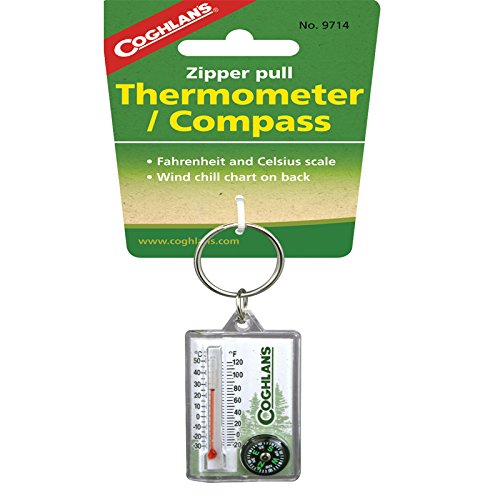 Coghlans 9714 Zipper Pull Thermometer With Compass