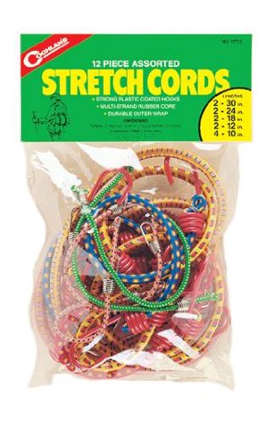 Coghlans Stretch Cord Assortment 12 Pack - Multi-Length Elastic Cords for Various Uses