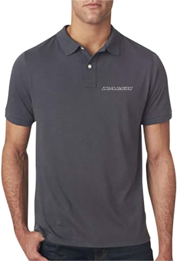 Naish embroidered polo shirt, a casual collared top with a logo, suitable for watersports enthusiasts and casual wear.