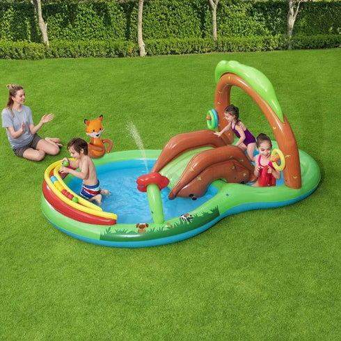 Bestway Friendly Wood Play Center - Wooden-Themed Play Center for Imaginative Play