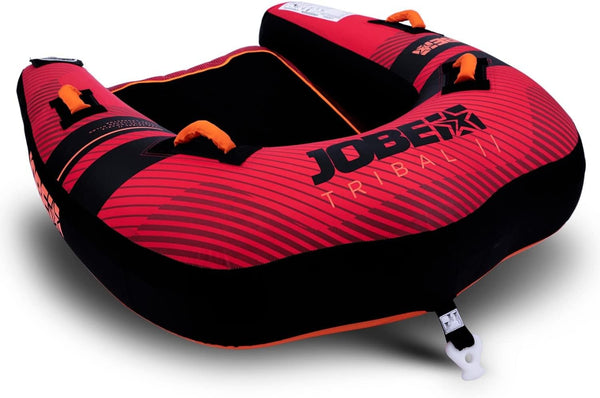 Jobe Tribal Towable, a high-performance inflatable tube designed with durable PVC and multiple handles for fast and exciting rides.