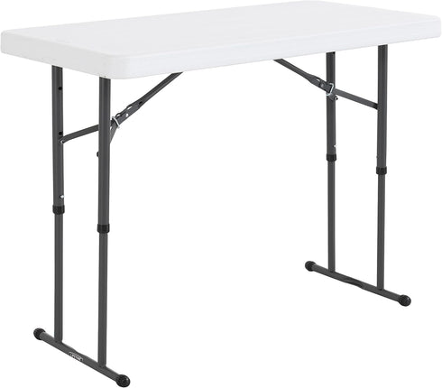 Lifetime 4ft (24 x 48 inch) folding utility table (Model 2940), shown with its sturdy HDPE surface and folding legs.