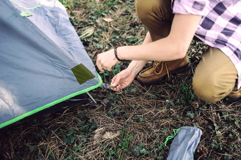 Patching a tent with Coghlan's nylon repair tape