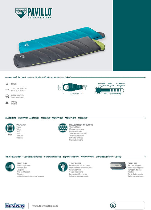 Bestway Pavillo Sleeping Bag - Warm & Cozy Sleep Companion for Outdoor Adventures