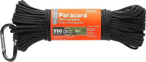 SOL 550 Paracord 100 ft with Carabiner