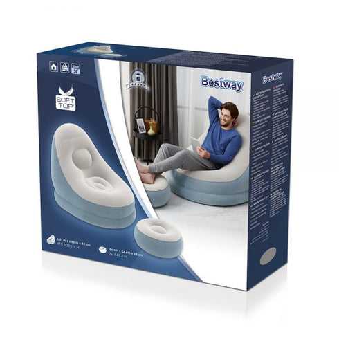 Bestway Inflatable Chair 121x121x86 - Versatile Lounger for Indoor & Outdoor Use