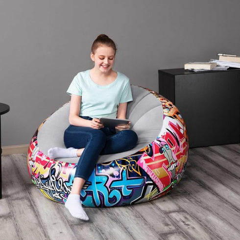 Bestway Airchair Grafiti Inflatable 112x112x66 - Vibrant & Comfortable Inflatable Chair