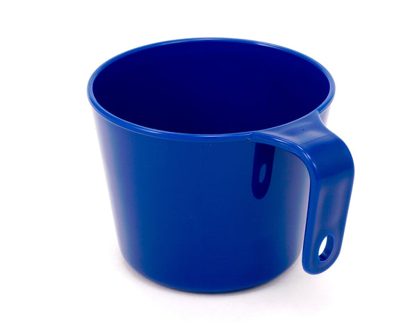 GSI Outdoors Cascadian Cup in Blue, 355 ml camping cup, side view