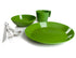 GSI Outdoors Cascadian 1 Person Table Set in Green: plate, bowl, cup and cutlery, front view