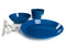 GSI Outdoors Cascadian 1 Person Table Set in Blue: plate, bowl, cup and cutlery, front view
