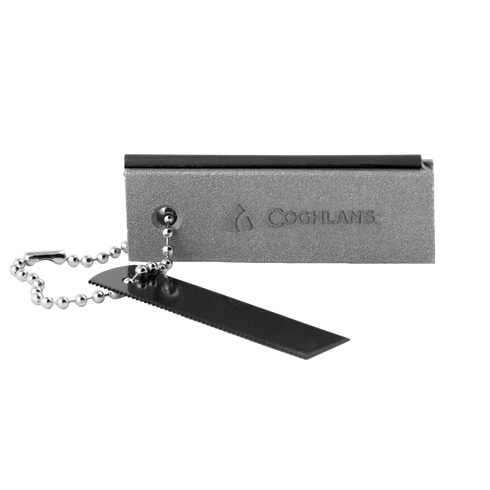 Coghlan's magnesium fire starter with key chain, side view