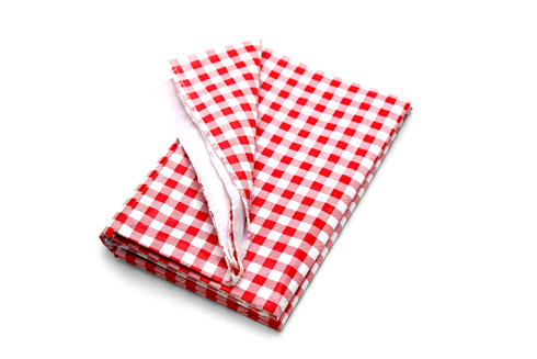 Coghlan's picnic tablecloth folded, red and white check